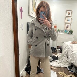 H&M Brand Stylish Gray Peacoat